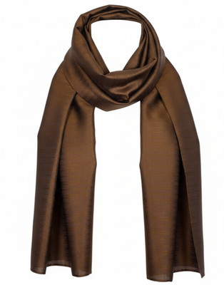 $700 NWOT Kiton Brown w Tonal Stripes Men's 100% Silk Scarf Italy 12''X60''