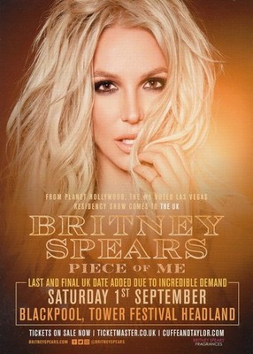 BRITNEY SPEARS - Piece Of Me - Concert Flyer Blackpool 2018