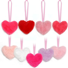 Valentines Hearts Ornaments, 18 PCS Valentine'S Day Plush Heart Hanging Ornament