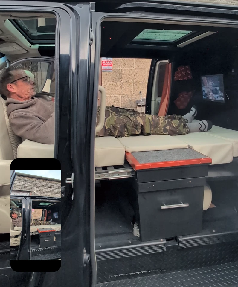 NISSAN ELGRAND DAY CAMPER CONVERSION fully off grid with Gas shower and TV - Image 3 of 4