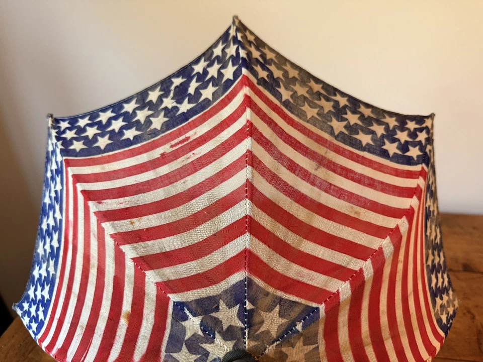 Antique American Flag Patriotic Child's Parasol - Fourth Of July Parade - Image 4 of 4