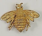 Vintage Avon signed Gold Tone Bee Brooch Insect Pin Costume Jewelry 1"