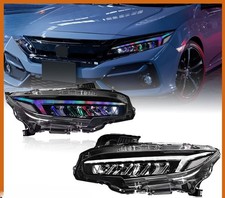 Rgb Pair Led Headlight W/sequential Animation For Honda Civic 10th Gen 2016-2021