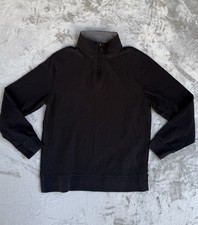 Ted Baker Quarter Zip Men  s Textured Pullover Size Medium Black