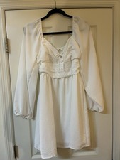 Altar'd State Women's Dress Long Sleeve Mini White Size L NWT NEW