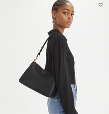Tory Burch Perry Leather Tote Shoulder Bag Black