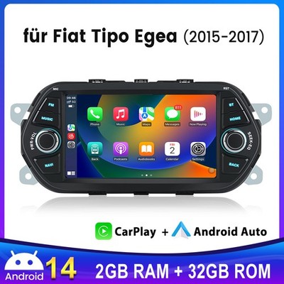 CarPlay Android 14 7'' Autoradio Für Fiat Tipo Egea 2015-2017 BT FM WIFI GPS DAB+