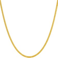 LIFETIME JEWELRY 1.9mm Snake Chain Necklace for Women and Men 24k Gold Plated