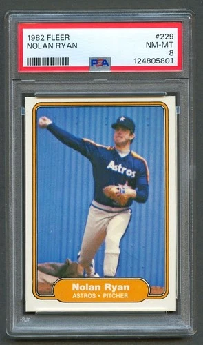 1982 Fleer Baseball NOLAN RYAN #229 PSA 8 NM-MT Houston Astros