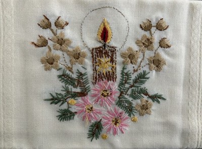 Vintage Baumwolle Modal Embroidered Table Runner.  Easter/Spring/Candle/Floral