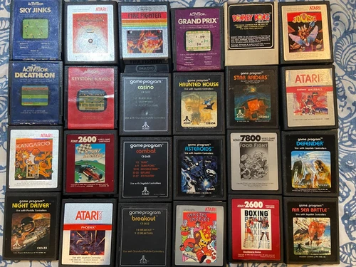 Atari 2600 & 7800 Game Lot 24 games.  Untested!