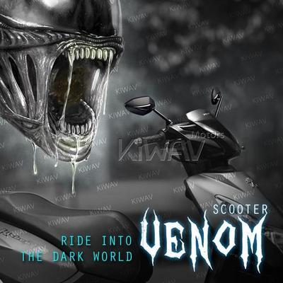 #ad #ad KiWAV Venom Rear Side Mirrors Dual Black 8mm M8 for Piaggio Carnaby Typhoon AU $165.00