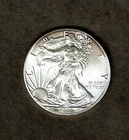 2017 U.S. Silver Eagle, 1 Troy oz, .999 fine silver  One Dollar coin at Gem B.U.