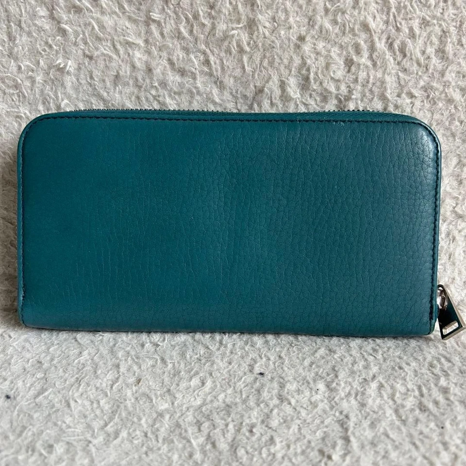 Tom Ford Cartera Larga Cremallera Alrededor Cuero Verde Unisex Italia Excelente Regalo Foto 2 de 4