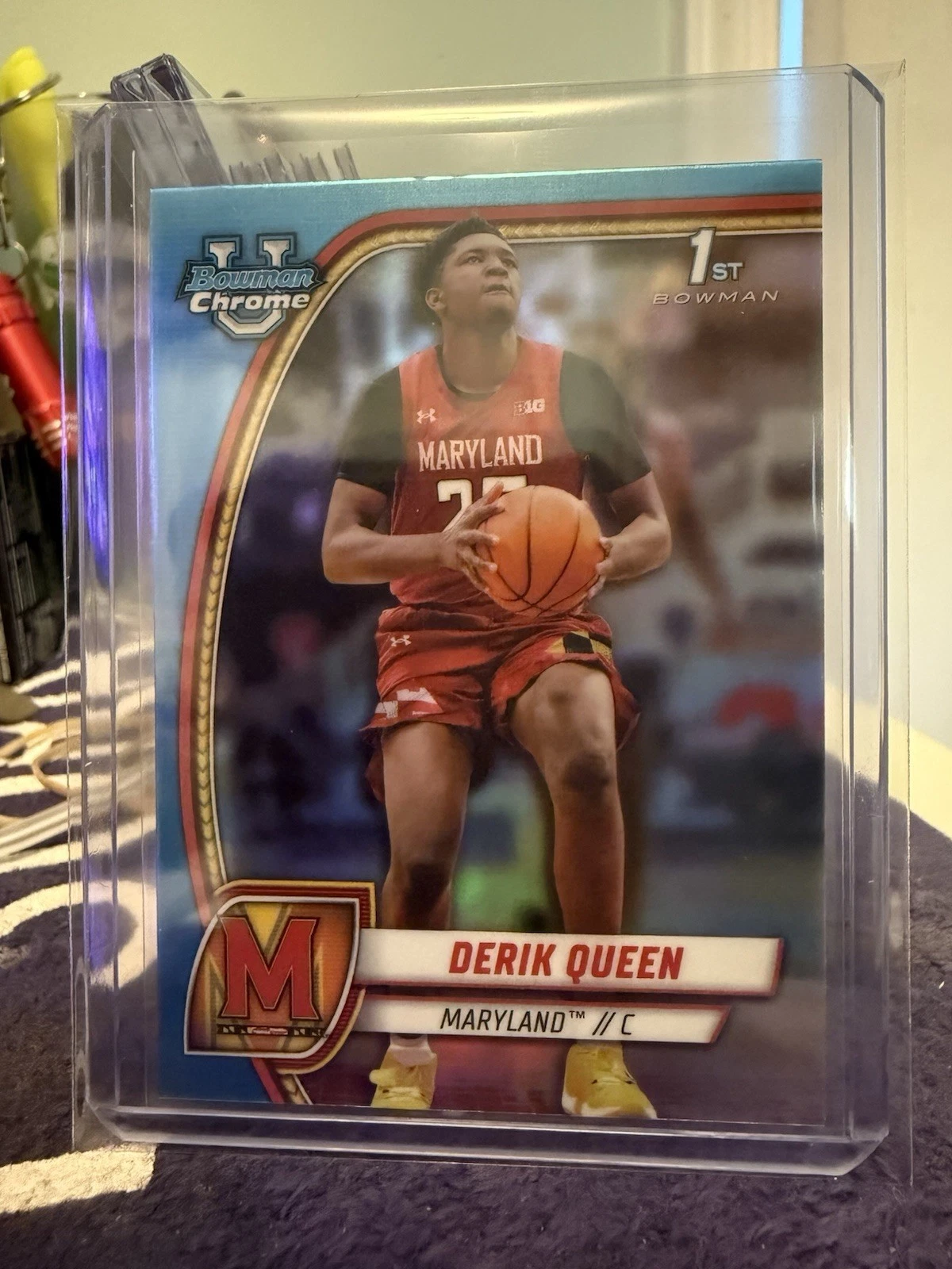 DERIK QUEEN 2024-25 BOWMAN UNIVERSITY CHROME #19 SKY BLUE REFRACTOR 615