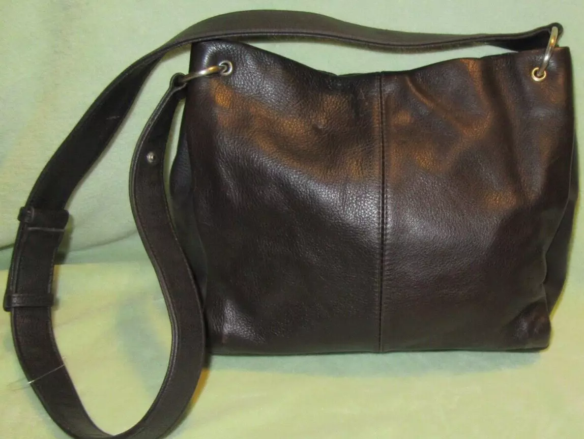 Leather Co. by Liz Claiborne Dark Brown Leather Med Shoulder Purse