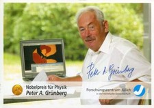 Peter Andreas Grünberg (+) autograph, NOBEL PRIZE in physics, signed photo