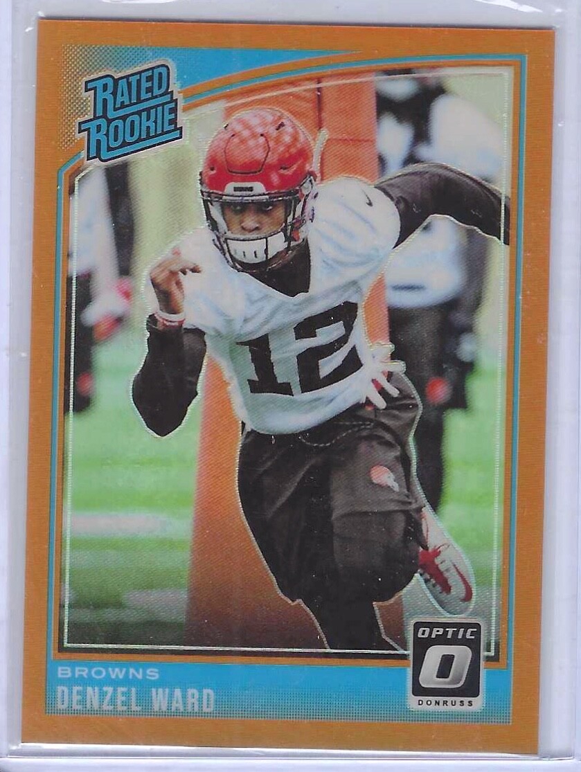DENZEL WARD 2018 DONRUSS OPTIC ORANGE HOLO RATED ROOKIE RC #D 118/199