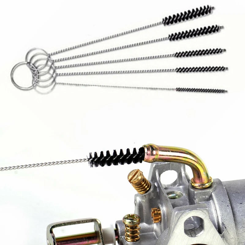 Motorcycle Carburetor Carbon Dirt Jet Remove Cleaning Needles + Brushes Tool Kit - Image 4 of 4