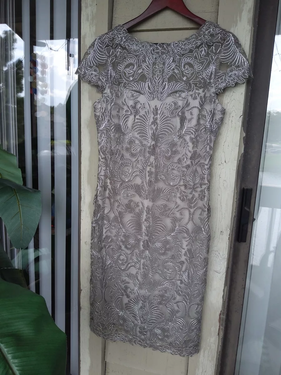 Tadashi shoji top silver dress