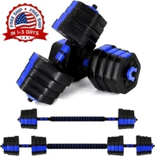 Juego mancuernas ajustables, juego pesas libre ejercicios conector gimnasio casa