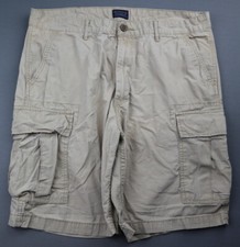 Men's 2018 Levi Strauss Two Horse Cargo Shorts Rip Stop Beige 100 Cotton Sz 36