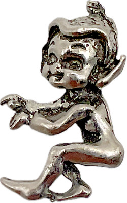 Vintage Pixie Elf Mini Brooch Scatter Pin Fantasy Silver Tone Costume Jewelry