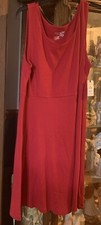 Terra & Sky NEW Womens Plus 2X (20W-22W) Red Skater Skirt Tank 35” Dress NWT 000