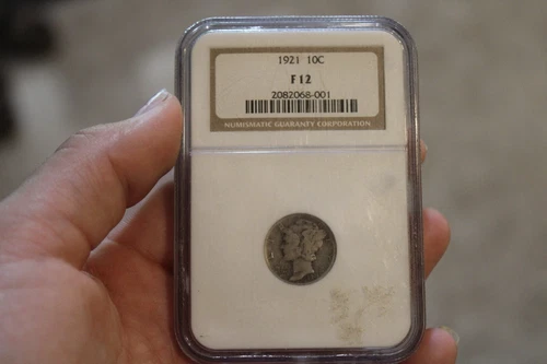 NGC 1921 Mercury Dime Coin, F 12, Key Date