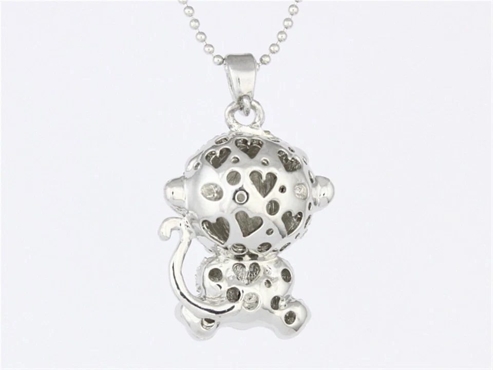 Blue Rhinestone Crystal Cheeky Monkey Doll Pendant Necklace P894 - Image 3 of 3