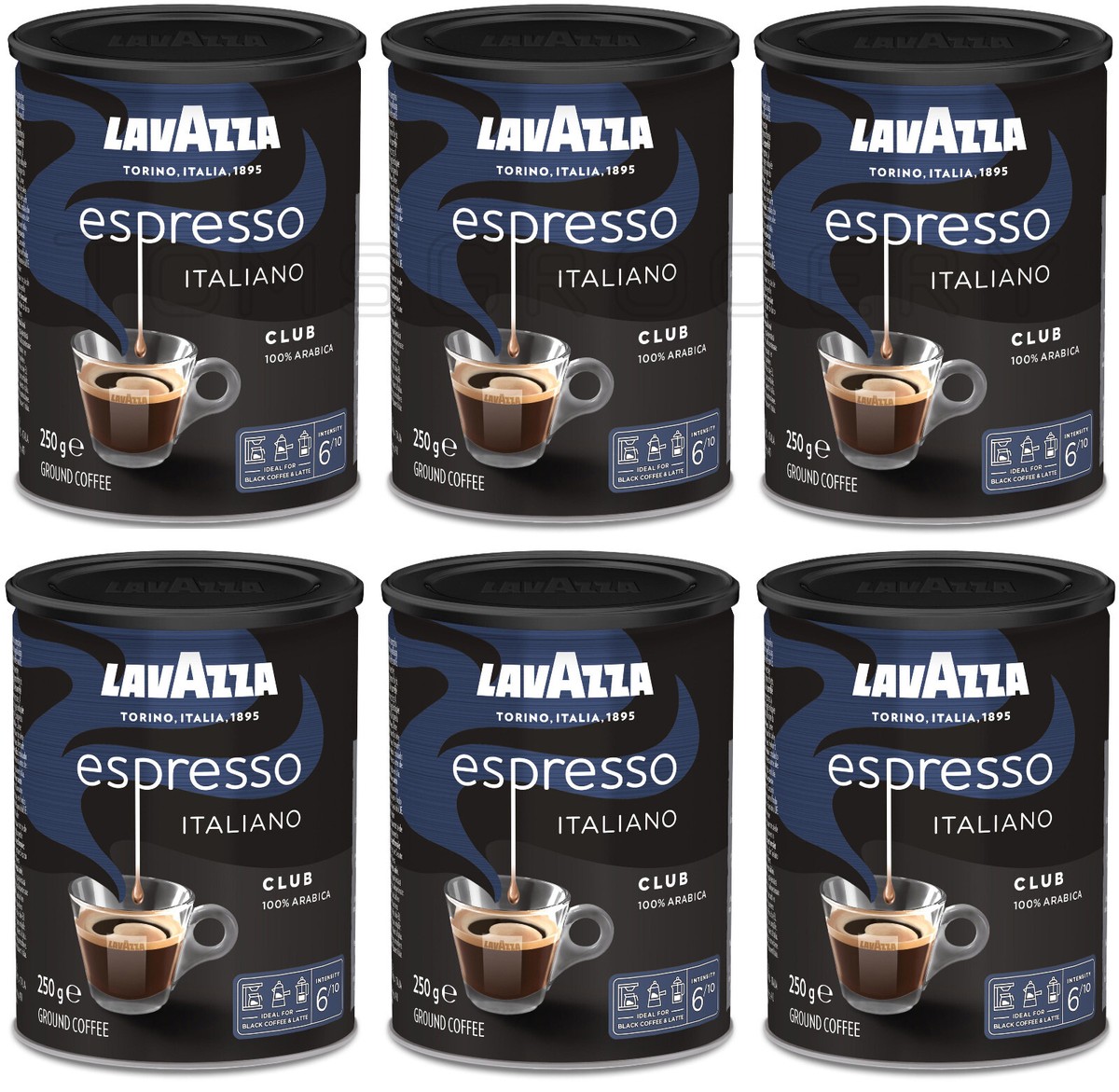 LAVAZZA CLUB Espresso Italiano Ground Coffee Tins Made in Italy