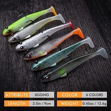 Jig Head Soft Fishing Lures Paddle Tail Swimbaits for Bass Trout Crappie Walleye