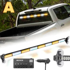 LED Traffic Advisor Emergency Strobe Warning Hazard Windshield Light Amber/White