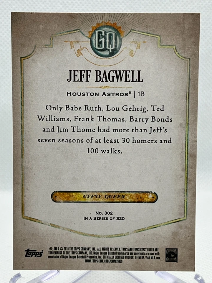 JEFF BAGWELL 2018 Topps Gypsy Queen #302 Base Short Print - Image 2 of 2