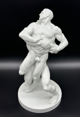  Herend Ringer Skulptur, Art Déco, Béla Pankotai Farkas, Berlin Olympia 1936 