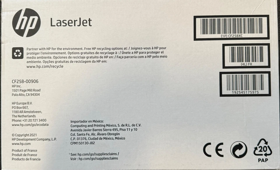 Cartucho de tóner HP 58X CF258X negro de alto rendimiento para HP LaserJet Foto 3 de 4