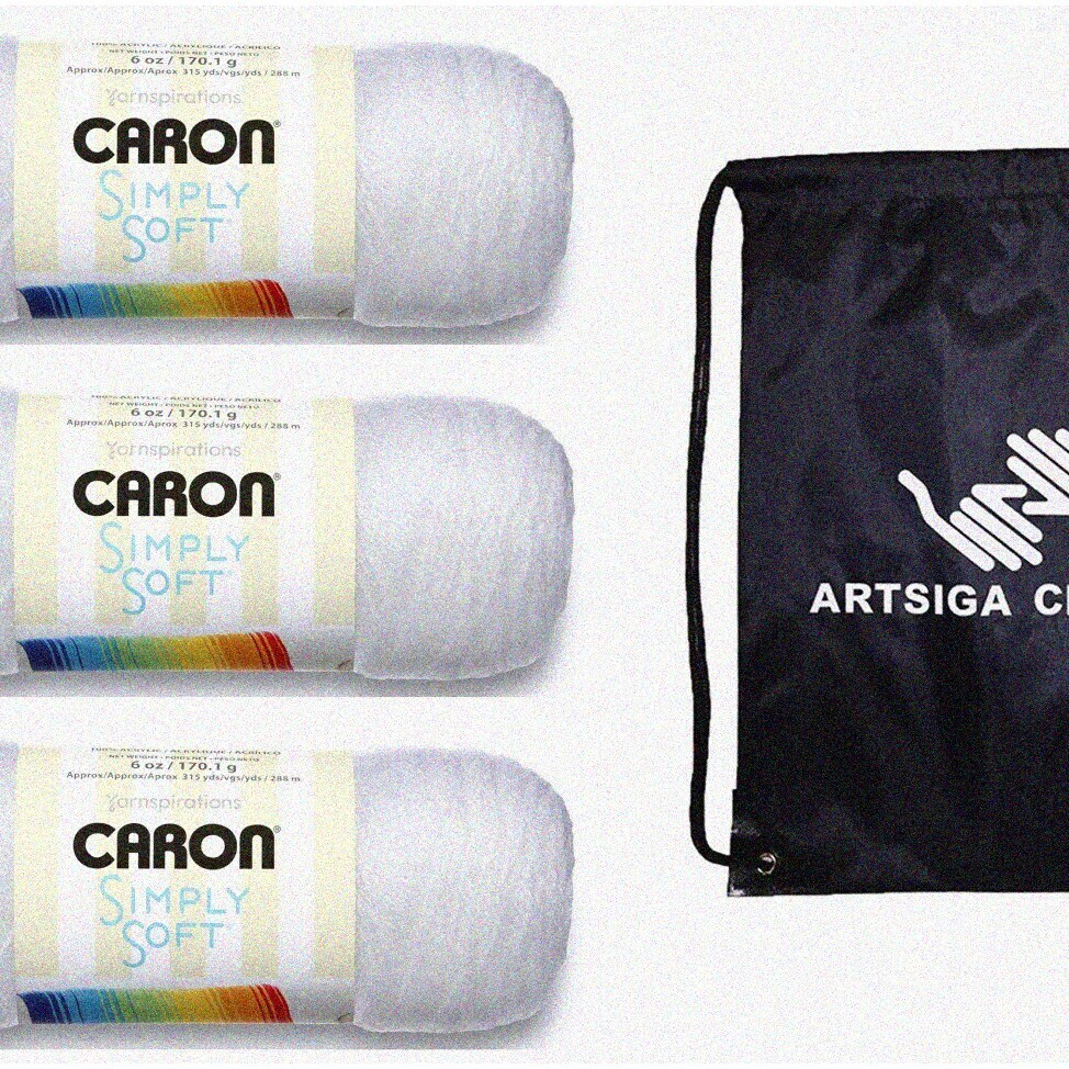 Soft White Knitting Yarn Bundle - 3 Skein Pack Same Dyelot H97003-97
