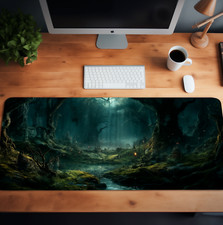 Mystic Forest Gaming Pad - Enchanted Theme, Aesthetic Design, Forest Desk Mat.