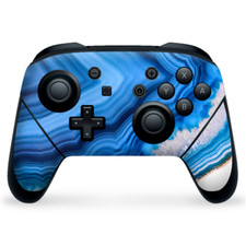 Nintendo Switch Pro Controller Skin Decal Vinyl Wrap - Geode Blue Crystals