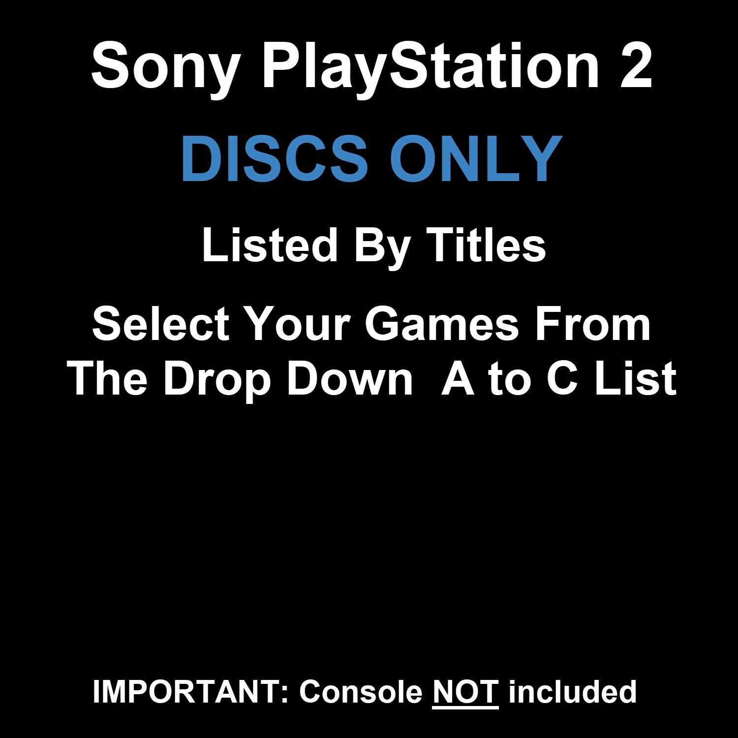 Discos Sony PlayStation 2 PS2 SOLO selecciona tus juegos desde el menú desplegable 0-9, lista A-C