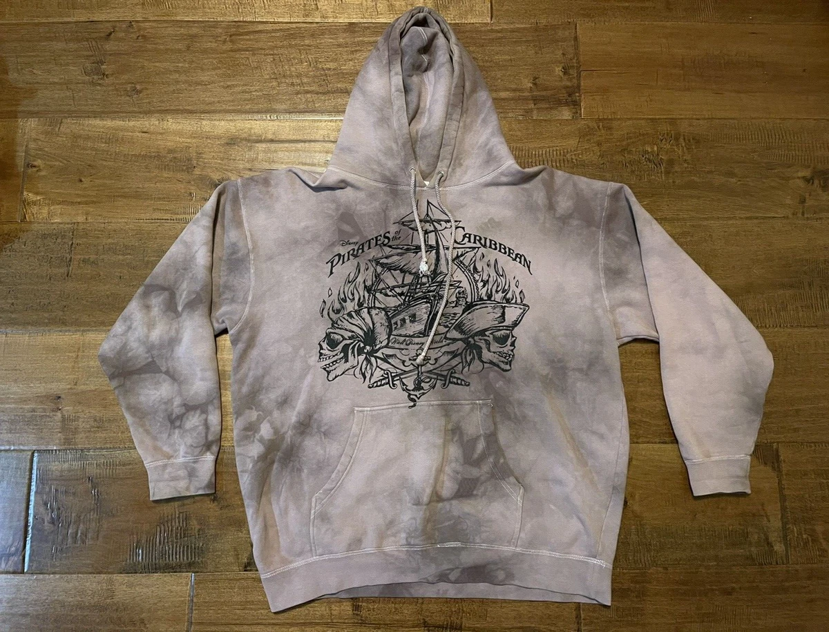 Vintage Pirates of the Caribbean Walt Disney World Tie Dye Hoodie Sweatshirt XL