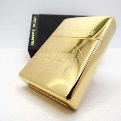 The Camels are coming! 22K Gold Plate Zippo Oil Lighter 1997 Mint 