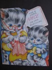 1950s vintage greeting card American Greetings diecut BIRTHDAY To Niece Cats Sew — photo 1