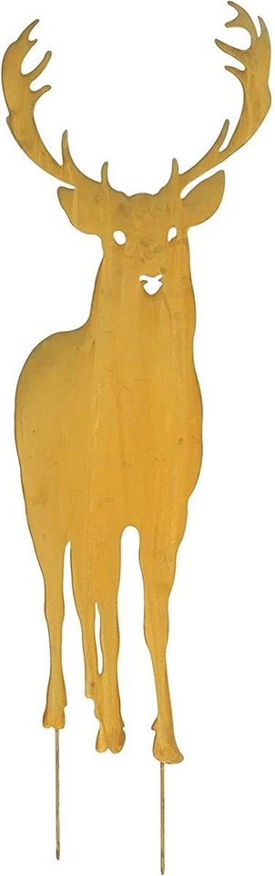 Garten Stecker "Hirsch" aus Metall in Rost Optik, 112 cm hoch, Deko Sticker - Bild 2 von 4