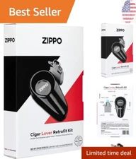 Premium Single Torch Butane Cigar Lighter Gift Set with U-Shaped Ashtray