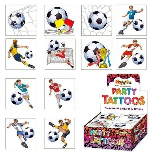 LND GIFTS Football Temporary Tattoos Boys Kids Childrens Party Bag Fillers (12 In A Pack)