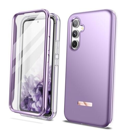 for Samsung Galaxy A54 5G Case, [Built-in Anti-Scratch Screen Pure Purple