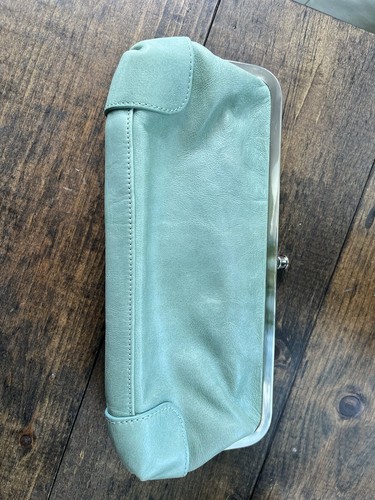 Latico Leather Clutch Light Olive Green Silver Tone Clasp Boho Chic Small - Bild 8 von 11