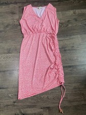 EUC Womens Michael Kors side ruched dress stretch sleeveless v neck bodycon SZ M