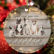 God Say You Are Bull Terrier Dog Christmas Ornament Christian Gift Decor Hanging